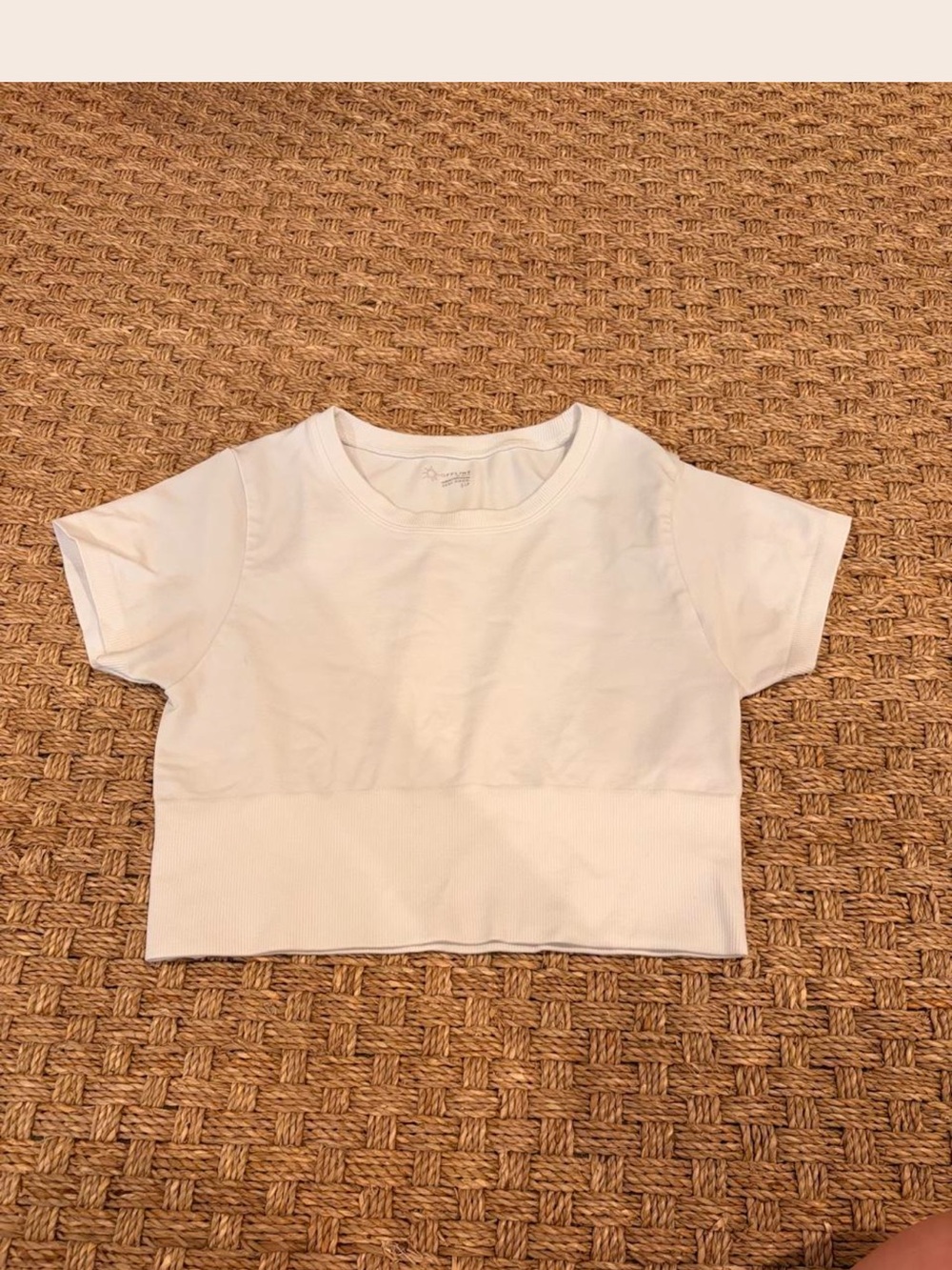 Aerie cropped top Short Sleeve Crop Tee - White